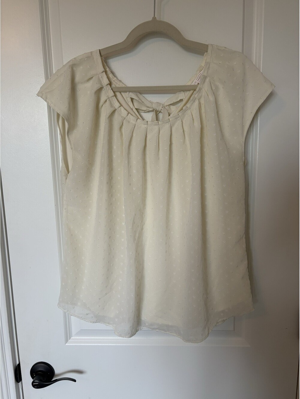 Lauren Conrad Womens Blouse Size L Cream Coquette Cottagecore Romantic